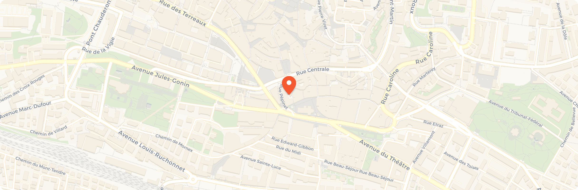 Carte de localisation, Rue de Bourg 27, 1003 Lausanne